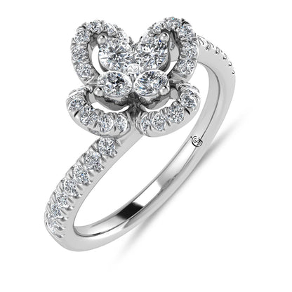 14K White Gold Diamond 3/8 Ct.Tw. Fashion Ring