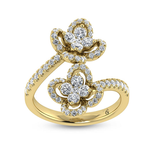 14K Yellow Gold Diamond 1 Ct.Tw. Fashion Ring