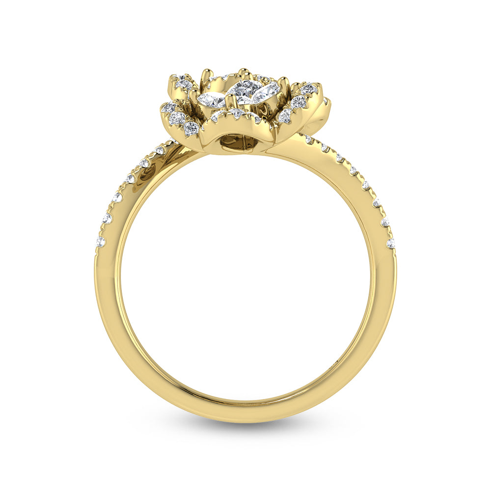 14K Yellow Gold Diamond 1 Ct.Tw. Fashion Ring