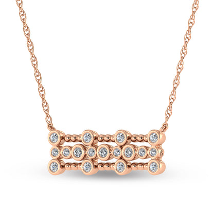 14K Rose Gold Diamond 1/4 Ct.Tw. Fashion Necklace