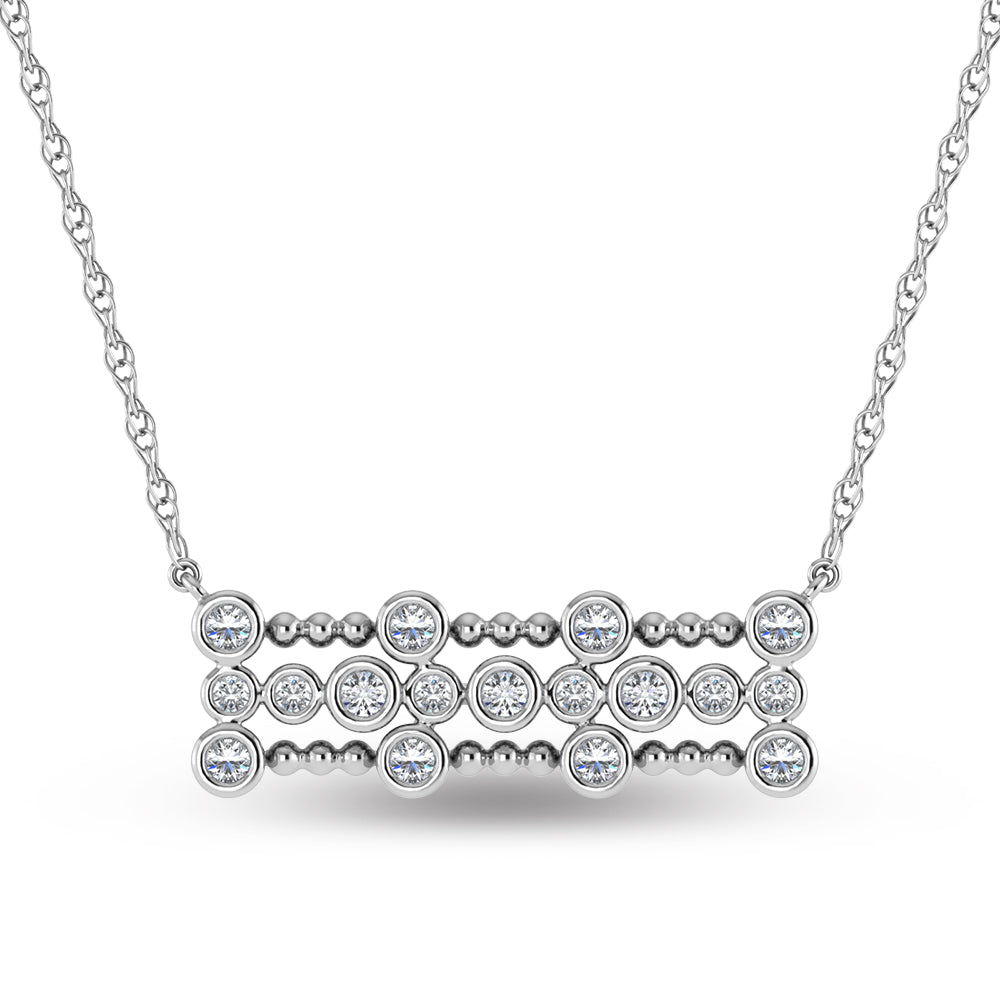 14K White Gold Diamond 1/4 Ct.Tw. Fashion Necklace