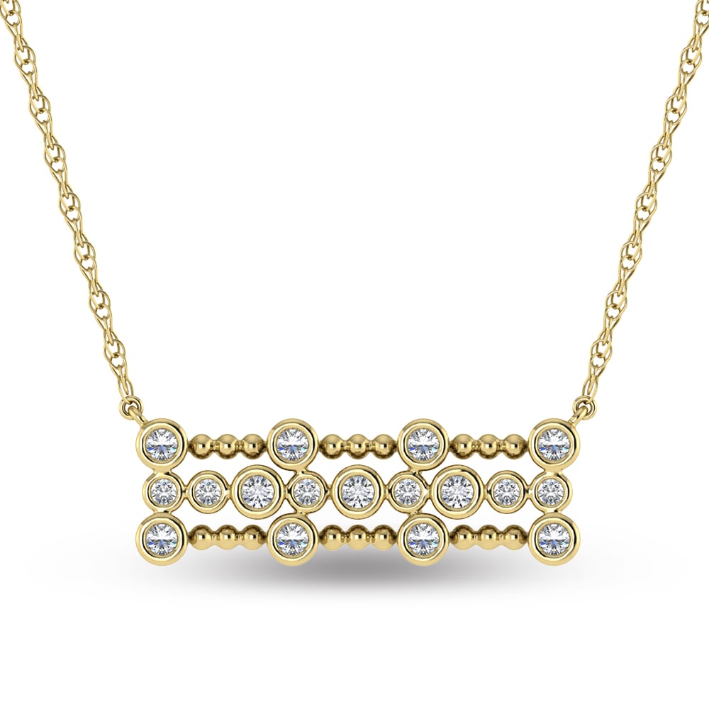 14K Yellow Gold Diamond 1/4 Ct.Tw. Fashion Necklace