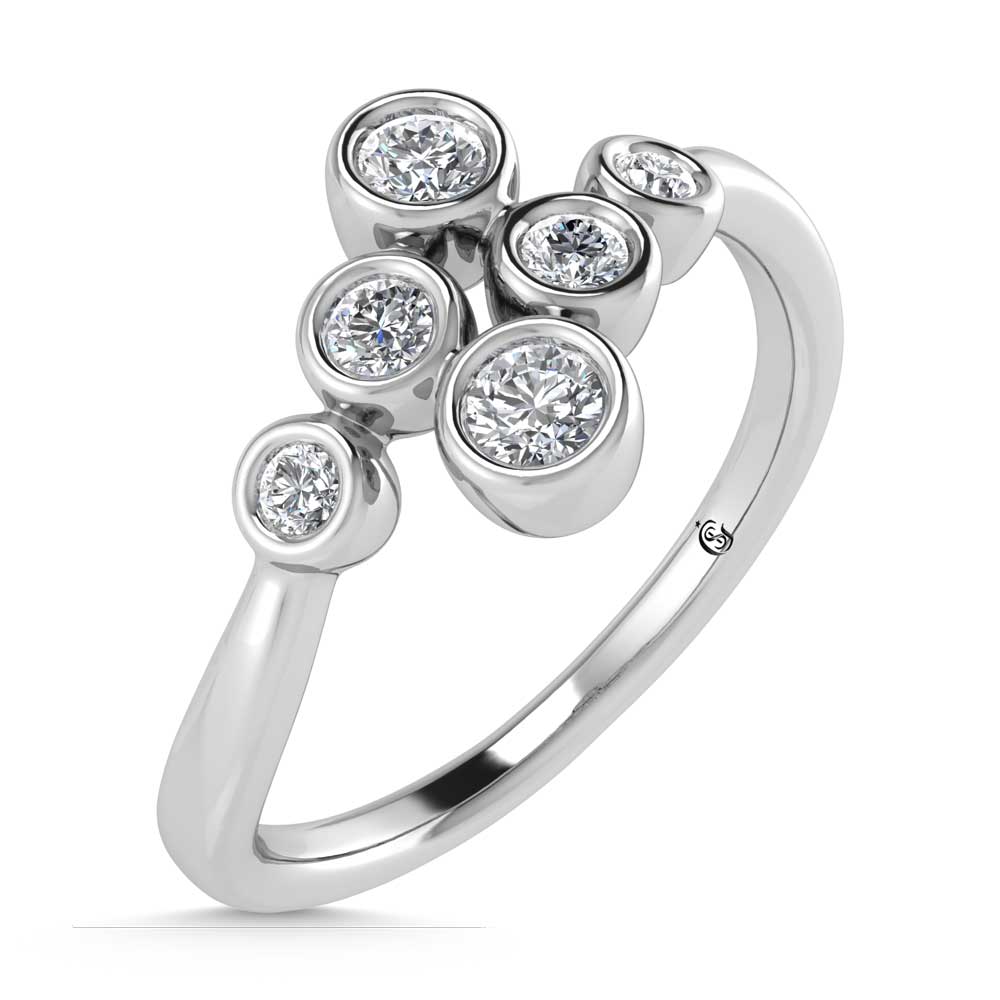 14K White Gold Diamond 1/5 Ct.Tw. Fashion Ring