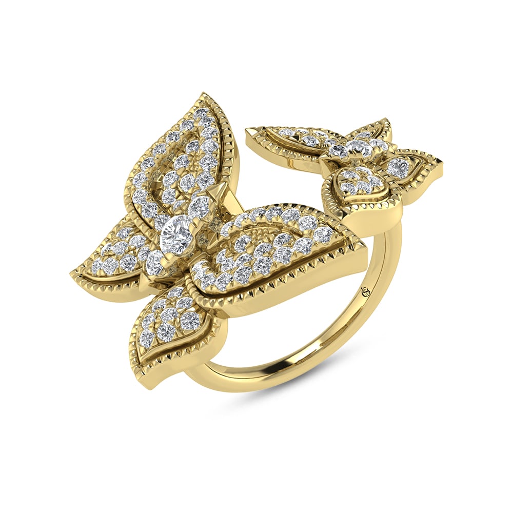 14K Yellow Gold Diamond 5/8 Ct.Tw. Fashion Ring