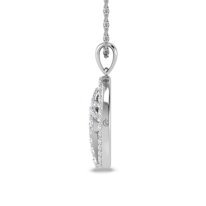 14K White Gold Diamond 1/2 Ct.Tw. Palm Tree Pendant