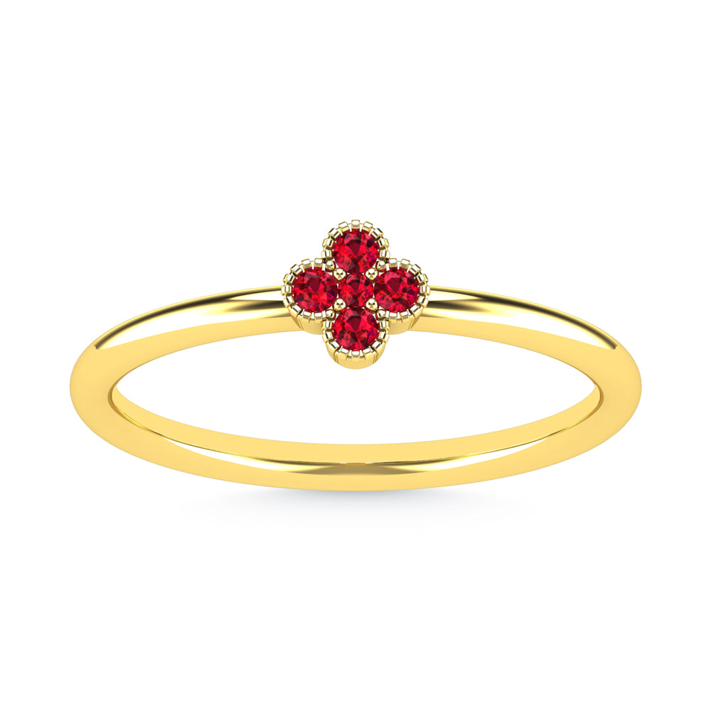 14K Yellow Gold Ruby 1/10 Ct.Tw. Stackable Band