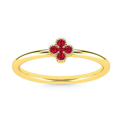 14K Yellow Gold Ruby 1/10 Ct.Tw. Stackable Band