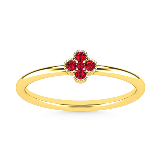14K Yellow Gold Ruby 1/10 Ct.Tw. Stackable Band