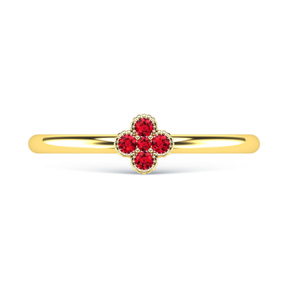 14K Yellow Gold Ruby 1/10 Ct.Tw. Stackable Band