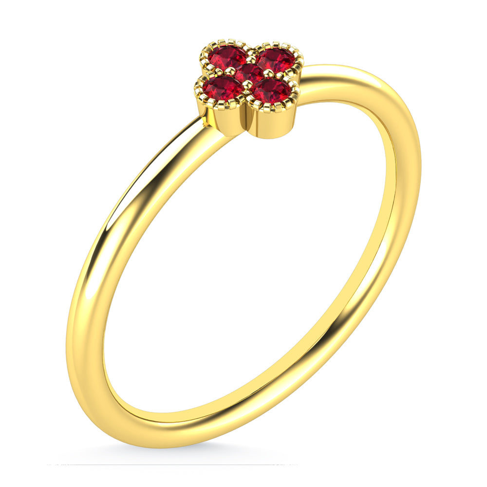 14K Yellow Gold Ruby 1/10 Ct.Tw. Stackable Band
