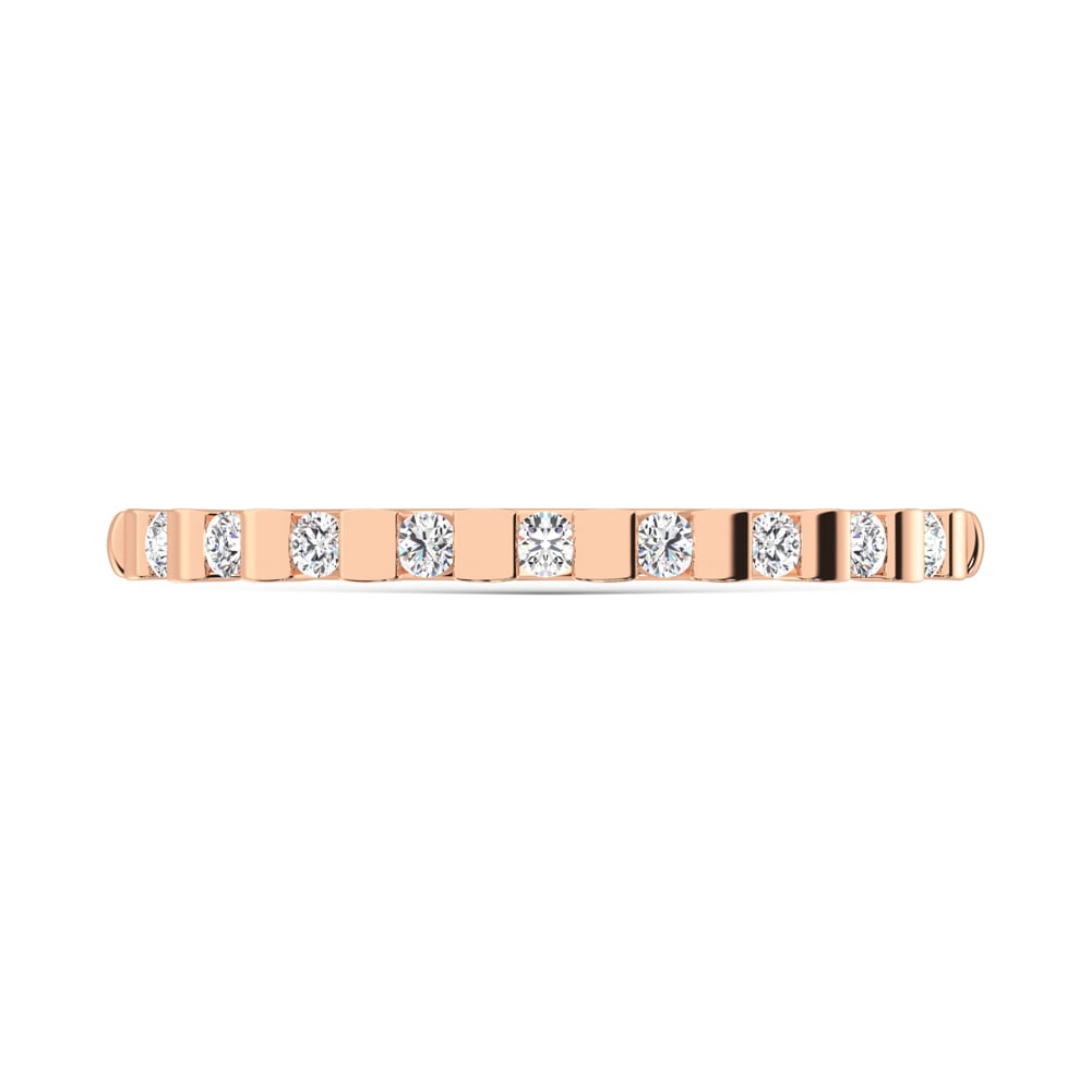 14K Rose Gold Diamond 1/8 Ct.Tw. Stackable Band
