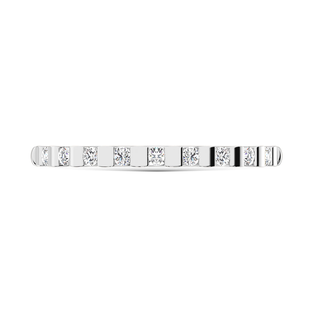 14K White Gold Diamond 1/8 Ct.Tw. Stackable Band