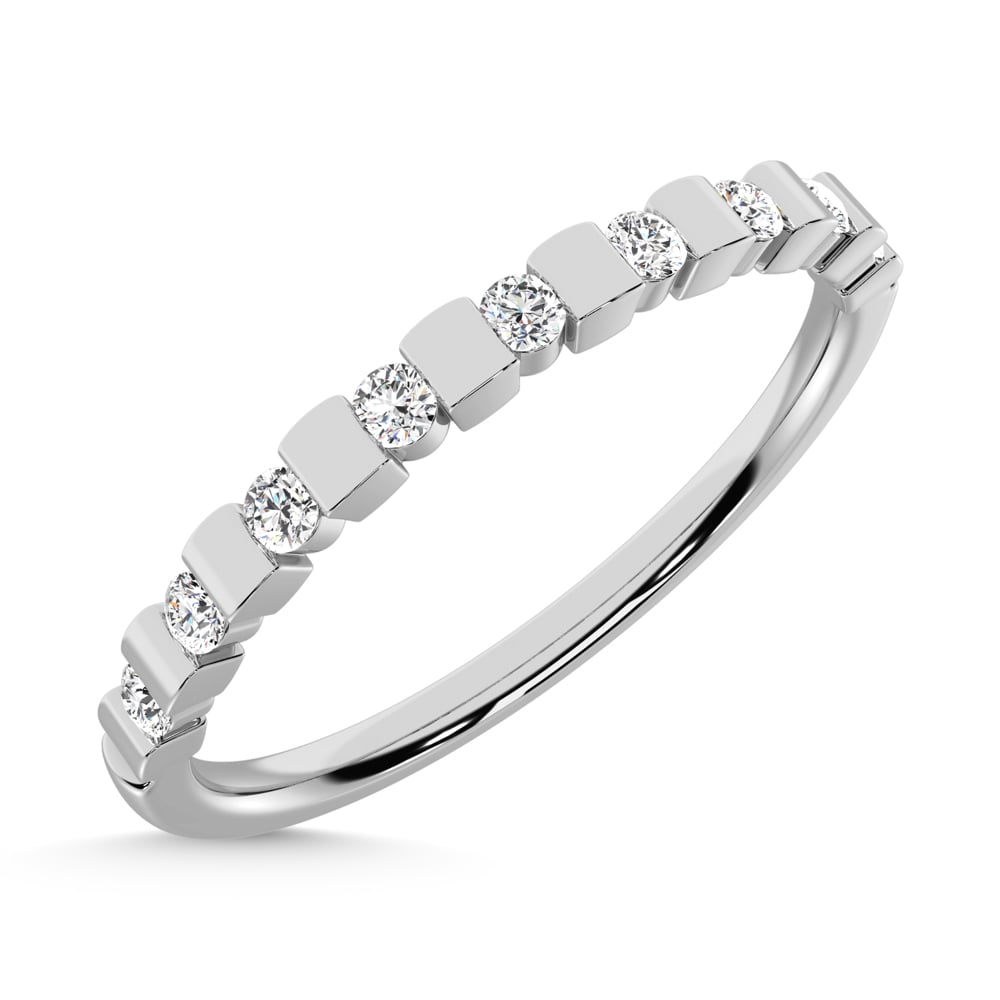 14K White Gold Diamond 1/8 Ct.Tw. Stackable Band