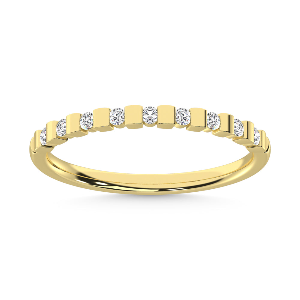 14K Yellow Gold Diamond 1/8 Ct.Tw. Stackable Band