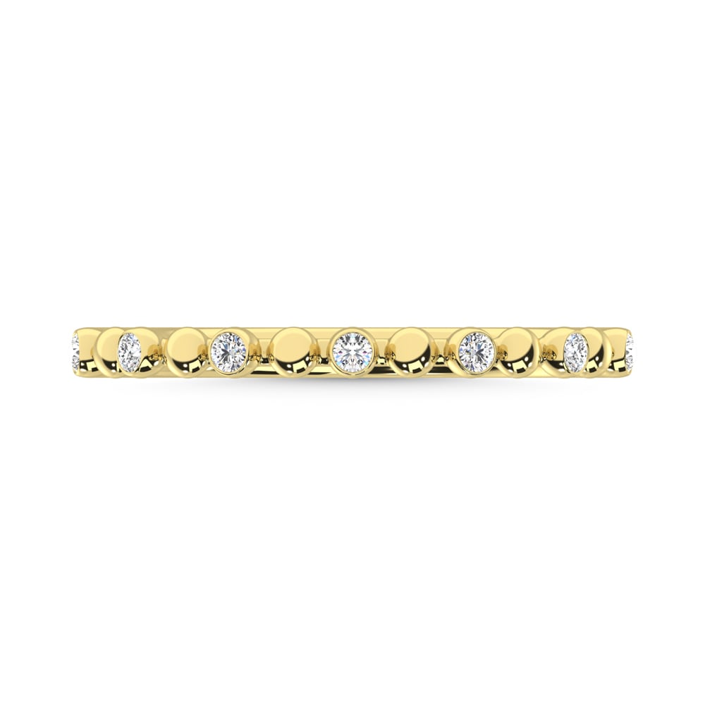 14K Yellow Gold Diamond 1/10 Ct.Tw. Stackable Band