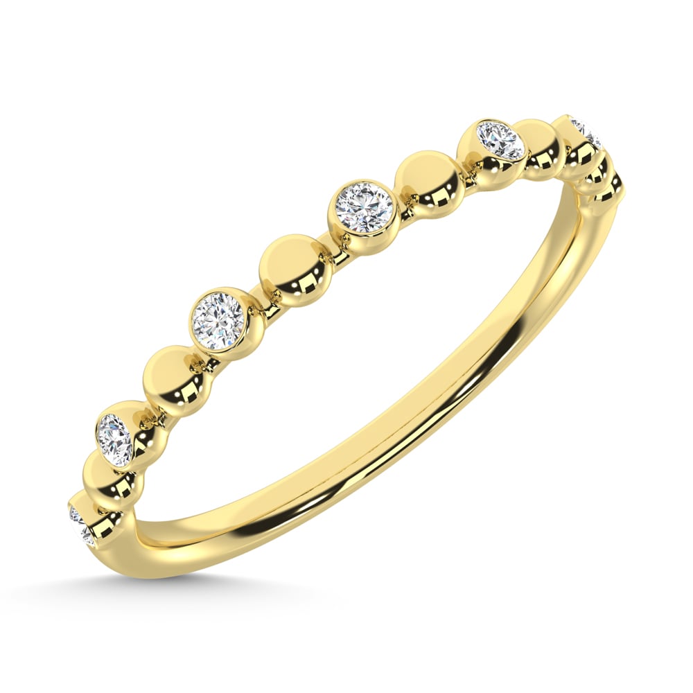 14K Yellow Gold Diamond 1/10 Ct.Tw. Stackable Band