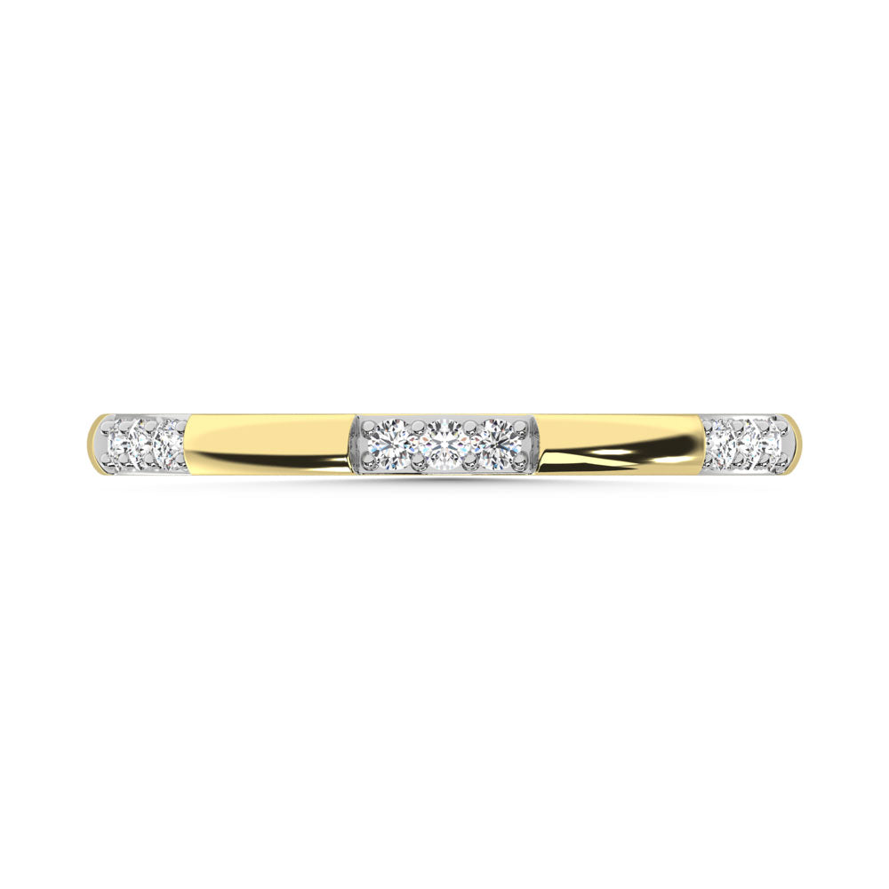 14K Yellow Gold Diamond 1/10 Ct.Tw. Stackable Band
