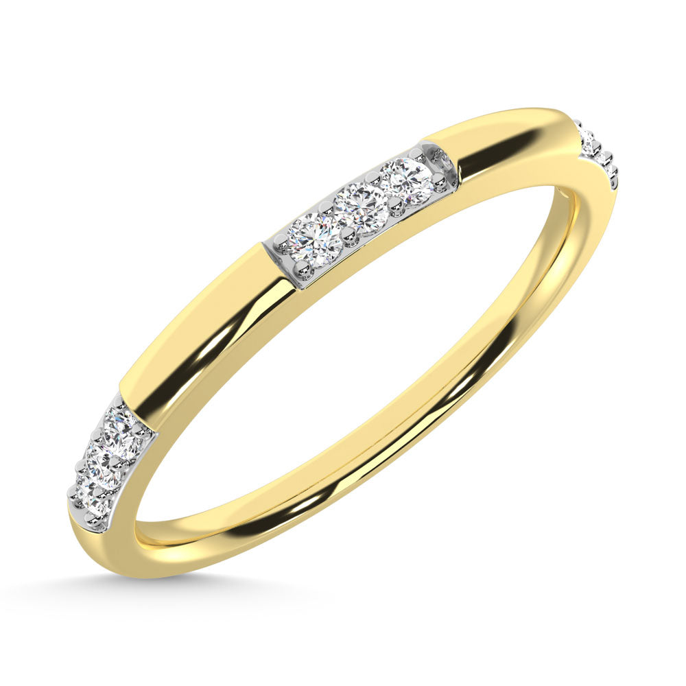 14K Yellow Gold Diamond 1/10 Ct.Tw. Stackable Band
