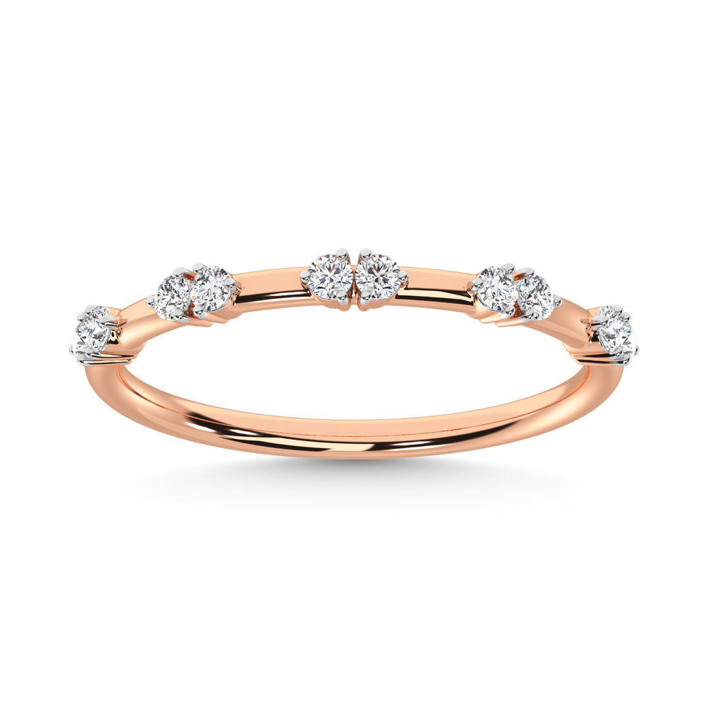 14K Rose Gold Diamond 1/6 Ct.Tw. Stackable Band