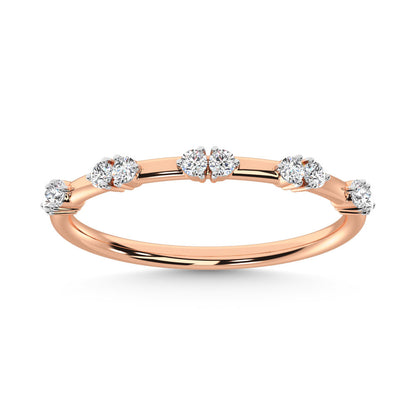 14K Rose Gold Diamond 1/6 Ct.Tw. Stackable Band