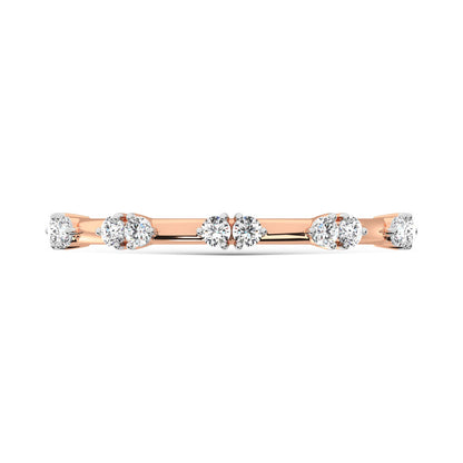 14K Rose Gold Diamond 1/6 Ct.Tw. Stackable Band