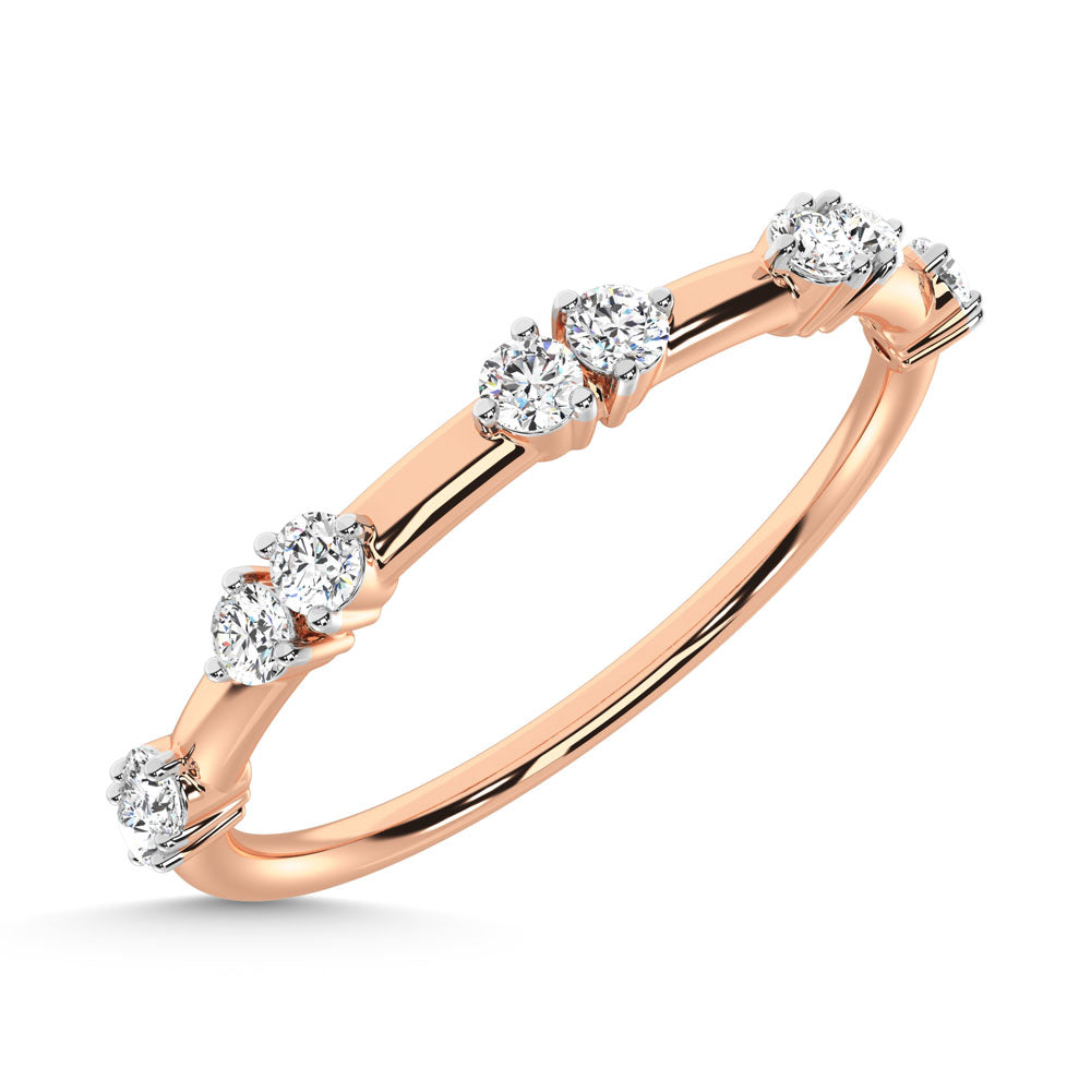 14K Rose Gold Diamond 1/6 Ct.Tw. Stackable Band
