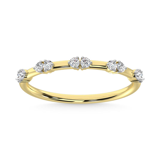 14K Yellow Gold Diamond 1/6 Ct.Tw. Stackable Band