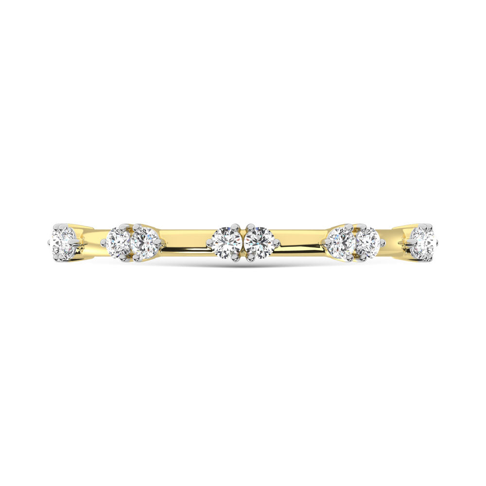 14K Yellow Gold Diamond 1/6 Ct.Tw. Stackable Band
