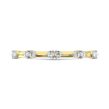 14K Yellow Gold Diamond 1/6 Ct.Tw. Stackable Band