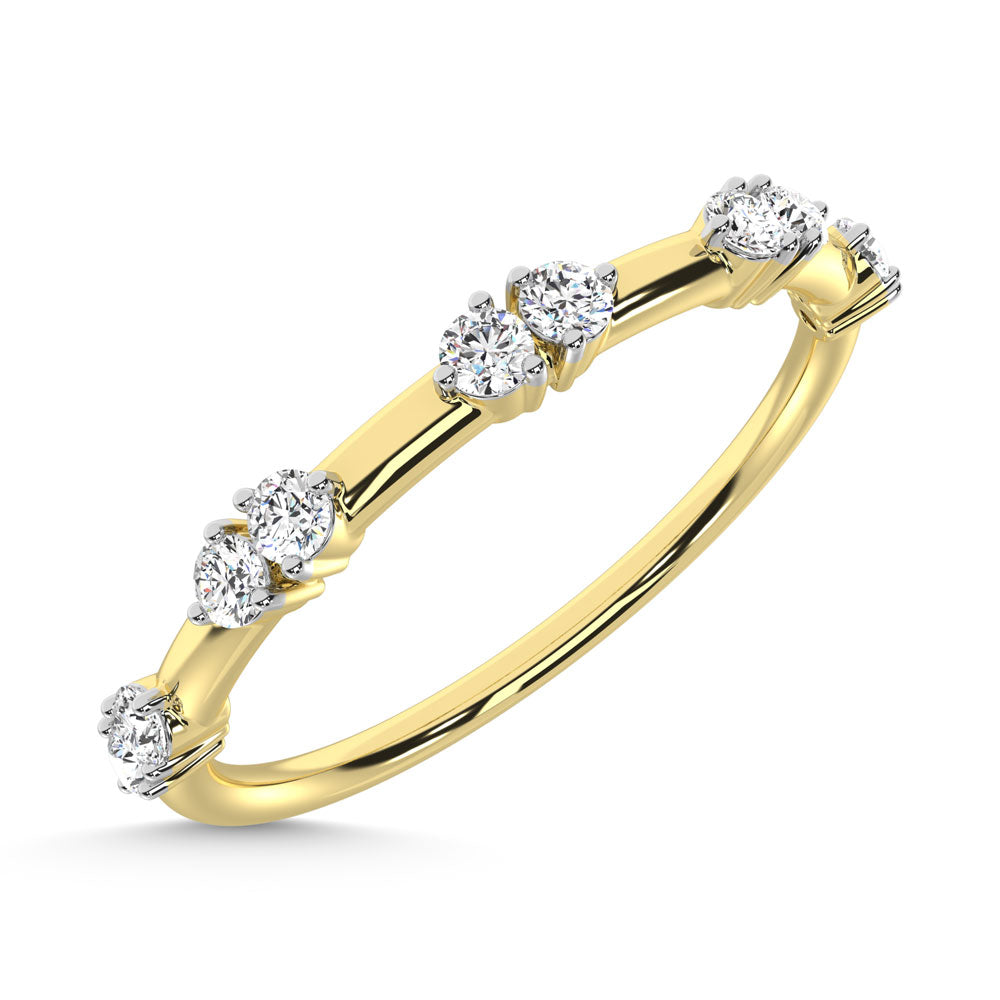 14K Yellow Gold Diamond 1/6 Ct.Tw. Stackable Band