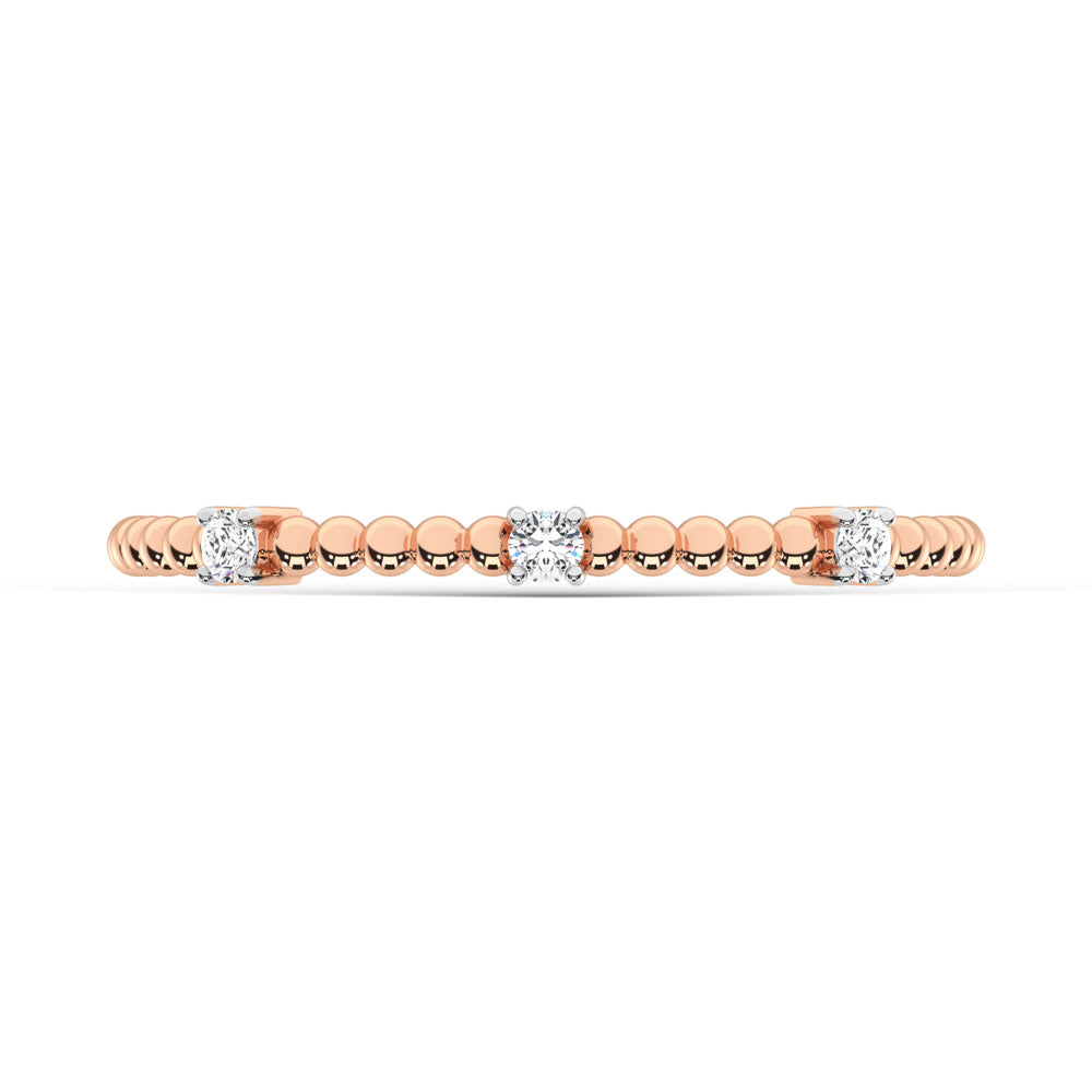 14K Rose Gold Diamond 1/20 Ct.Tw. Stackable Band