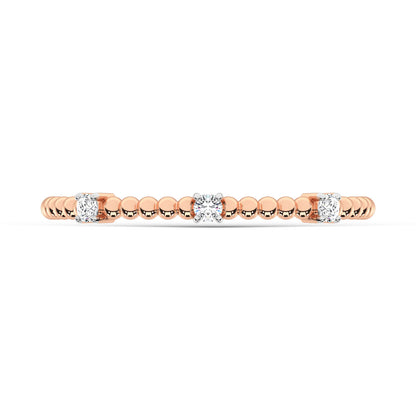 14K Rose Gold Diamond 1/20 Ct.Tw. Stackable Band