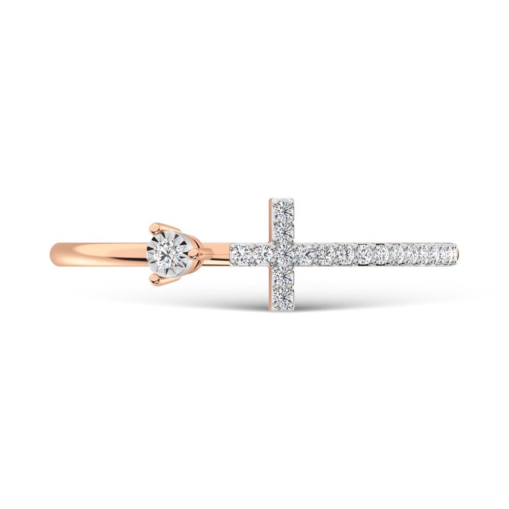 14K Rose Gold Diamond 1/10 Ct.Tw. Fashion Ring