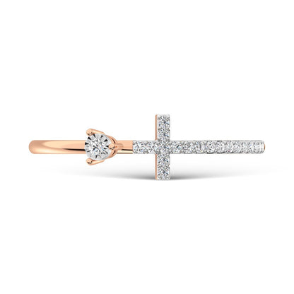 14K Rose Gold Diamond 1/10 Ct.Tw. Fashion Ring