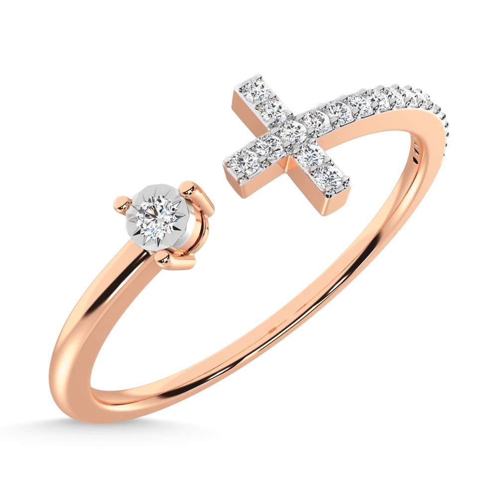 14K Rose Gold Diamond 1/10 Ct.Tw. Fashion Ring