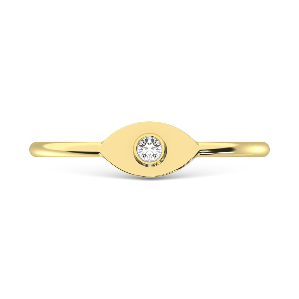 14K Yellow Gold Diamond 1/50 Ct.Tw. Fashion Ring