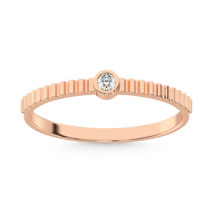 14K Rose Gold Diamond 1/20 Ct.Tw. Stackable Band