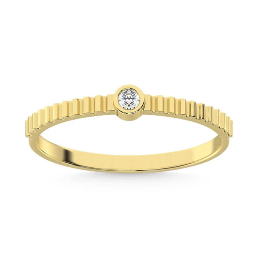 14K Yellow Gold Diamond 1/20 Ct.Tw. Stackable Band