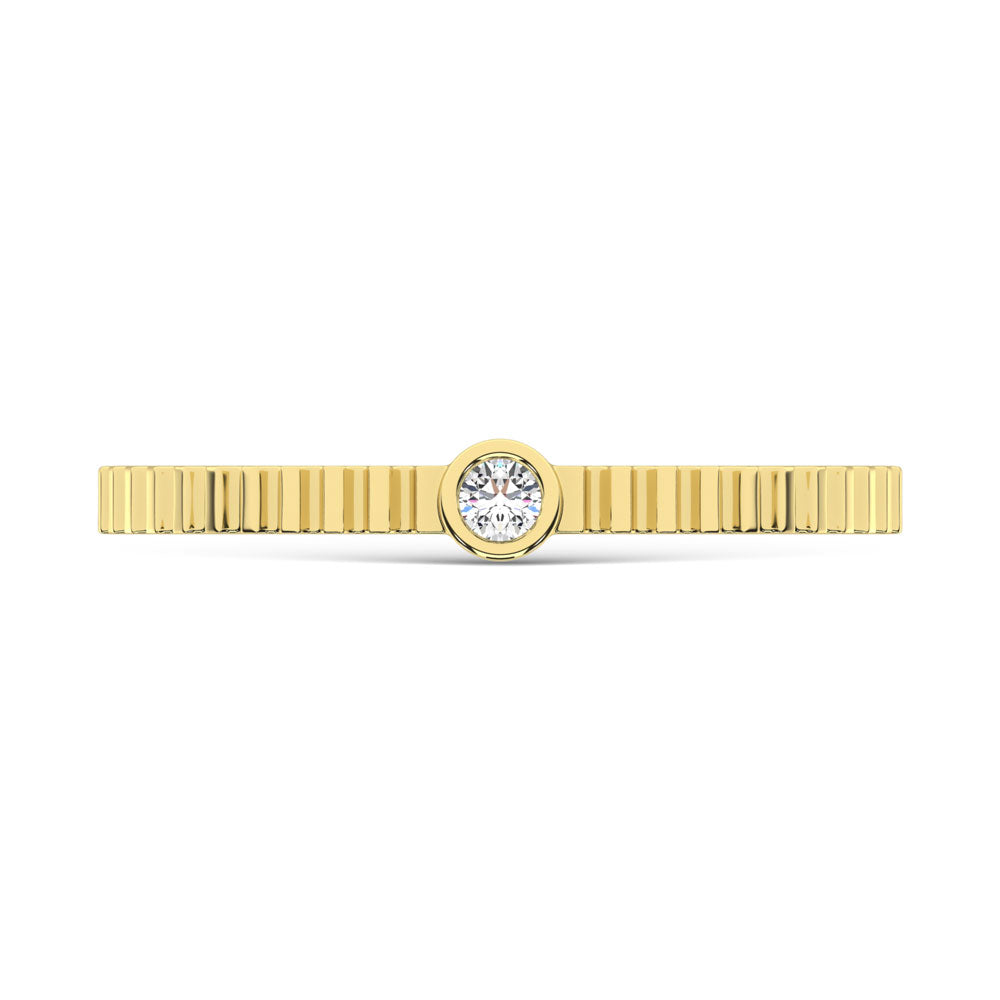 14K Yellow Gold Diamond 1/20 Ct.Tw. Stackable Band
