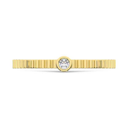 14K Yellow Gold Diamond 1/20 Ct.Tw. Stackable Band