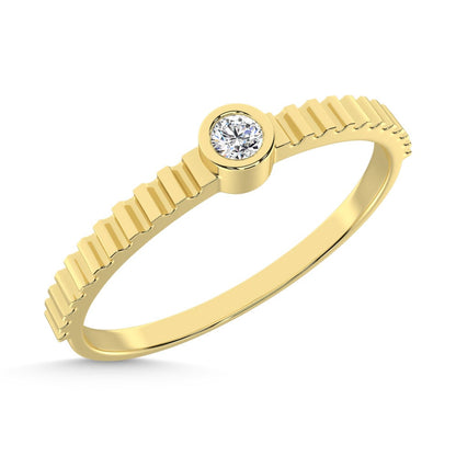 14K Yellow Gold Diamond 1/20 Ct.Tw. Stackable Band