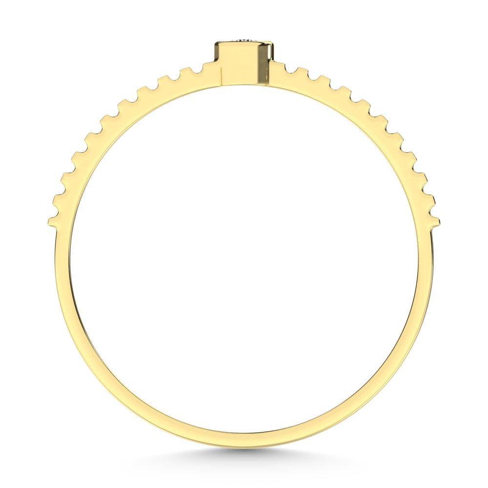 14K Yellow Gold Diamond 1/20 Ct.Tw. Stackable Band