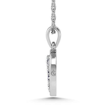 14K White Gold Diamond 7/8 Ct.Tw. Mother of Pearl Dolphine Pendant