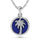 14K White Gold Diamond 7/8 Ct.Tw. Mother of Pearl Palm Tree Pendant