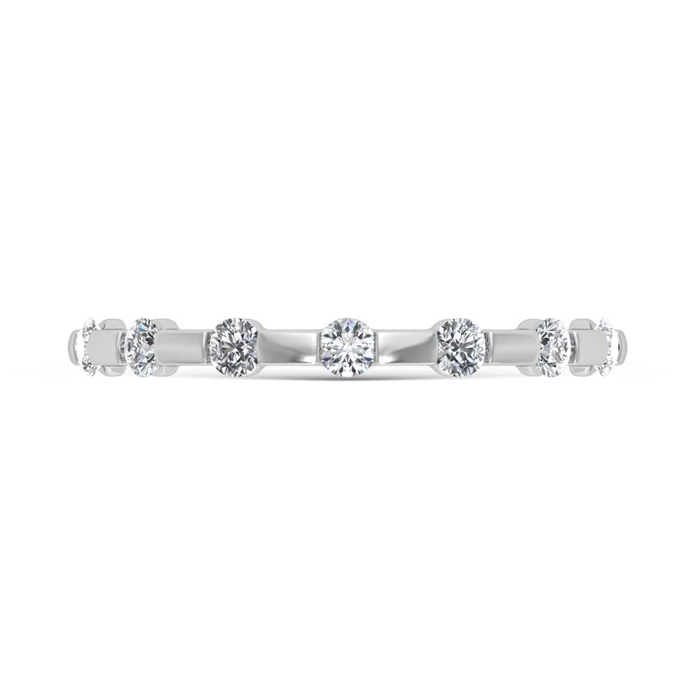 14K White Gold Diamond 1/4 Ct.Tw. Stackable Band