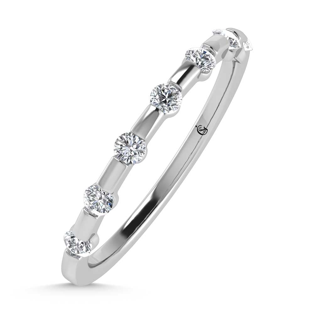 14K White Gold Diamond 1/4 Ct.Tw. Stackable Band