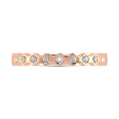 14K Rose Gold Lab Grown Diamond 1/10 Ct.Tw. Stackable Band