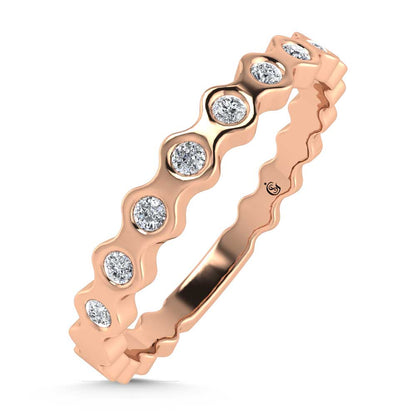 14K Rose Gold Lab Grown Diamond 1/10 Ct.Tw. Stackable Band