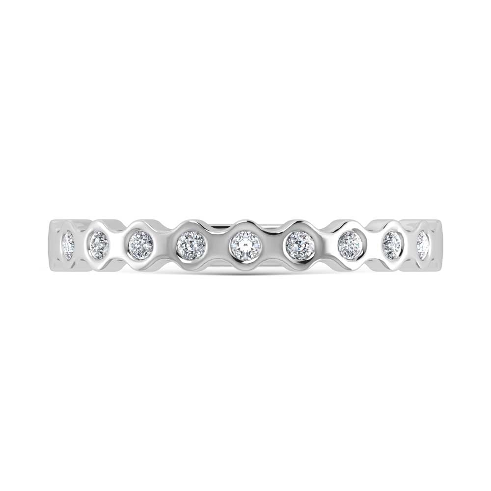 14K White Gold Diamond 1/10 Ct.Tw. Stackable Band