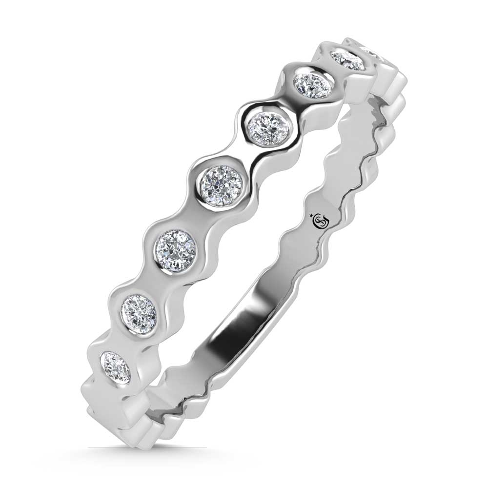 14K White Gold Diamond 1/10 Ct.Tw. Stackable Band